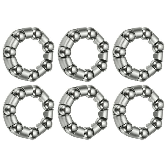 Uxcell Bike Ball Bearings, Bicycle Crank Bearing Retainer Stainless Steel Caged Wheel #2-1/4" x 7 Balls & 6 Pack & Silver
