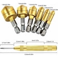 thumbnail image 2 of Paquete de 6 brocas avellanadoras de vástago hexagonal HSS 5 con 5" Auto, 2 of 5