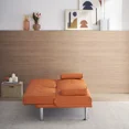 thumbnail image 5 of Yardi Yard Leather 67" Sofa Convertible Sofa Bed, Living Room Orange Futon Couch, 5 of 12