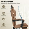 thumbnail image 3 of CoSoTower Chaise de Bureau Inclinable, Chaise de Direction avec Tissu Adapté aux Animaux, Appuie-Tête, Repose-Pieds, Roues Pivotantes, Brun, 3 of 7