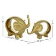 thumbnail image 4 of 7", 9"H Gold Porcelain Elephant Sculpture, by DecMode (2 Count), 4 of 9