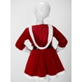 thumbnail image 4 of Miutii Kids Girls Mrs Santa Claus Long Sleeve Hooded Velvet Dress Christmas Party Dance Fancy Dress Up Red 16, 4 of 8