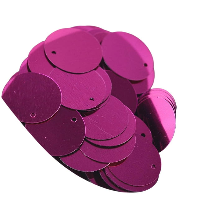 Tnarru 85 Pcs Paillettes Rondes Plates 20mm, Paillettes Rondes avec Trou, Accessoires de Coiffe DIY, pour Mariage, Tricot, Femmes Rose Rouge