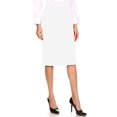 thumbnail image 2 of J. METHOD Women's Midi Skirt Basic Elastic Waist Knee Length Slim Fit Stretch Ponte Pencil Office Solid Skirts NEWSK40 White M, 2 of 2