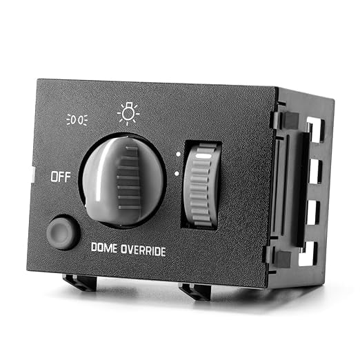 Headlight Dimmer Switch for 1995-1998 Chevy GMC C1500 C2500 C3500 K1500 K2500 K3500 Pickup Suburban Express 1500 2500 3500 Savana Escalade, Instrument Panel Dome Lamp Switch 93443101 D1523H DS876