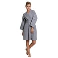 thumbnail image 1 of Turkuoise Linen Lightweight Knee Length Waffle Kimono Bath and Spa Robe Gray Medium, 1 of 5