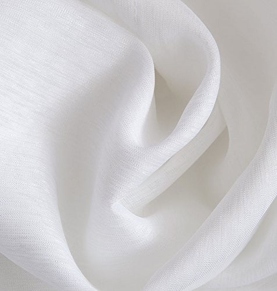 THD Vicky Sheer Voile Curtains, 37"x84", Set of 2, White photo 4