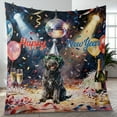 thumbnail image 4 of Happy New Year Portuguese Water Dog Chills on Year-End Party Quilt Blanket PWD Portie Fishing Dog Lover Cozy Comforter Throw Blanket - 12023, 4 of 5