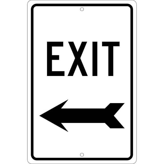 National Marker Reflective "Exit Left" Regulatory Traffic Sign 18" x 12" Aluminum (TM79H)