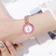 thumbnail image 4 of Reloj de cuarzo informal con correa de aleación de moda y esfera redonda para mujer (oro rosa rosa), 4 of 5