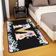 thumbnail image 2 of Erosebridal Purple Rose Rugs For Bedroom 6'6" x 4'11", Initial Letter M Living Room Carpet, Cartoon Monogrammed Bedroom Rugs, Rugs For Kitchen Bedroom Decoration, Non Slip, 2 of 5