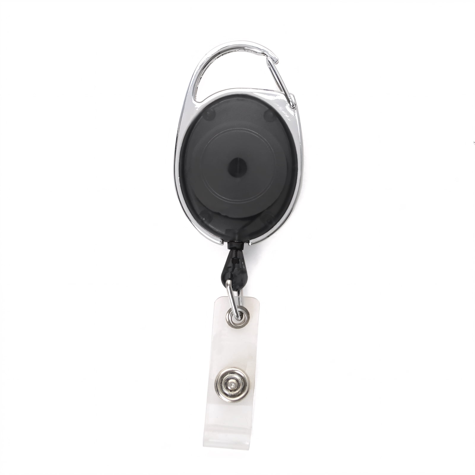 GOGO 50PCS Wholesale Retractable Carabiner Badge Holder ID Card Lanyard-Black Without Back Splint