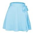thumbnail image 1 of Wenseny Satin Silky A-Line Skirt for Women Side Lace-Up Wrap Skirts Blue L, 1 of 6