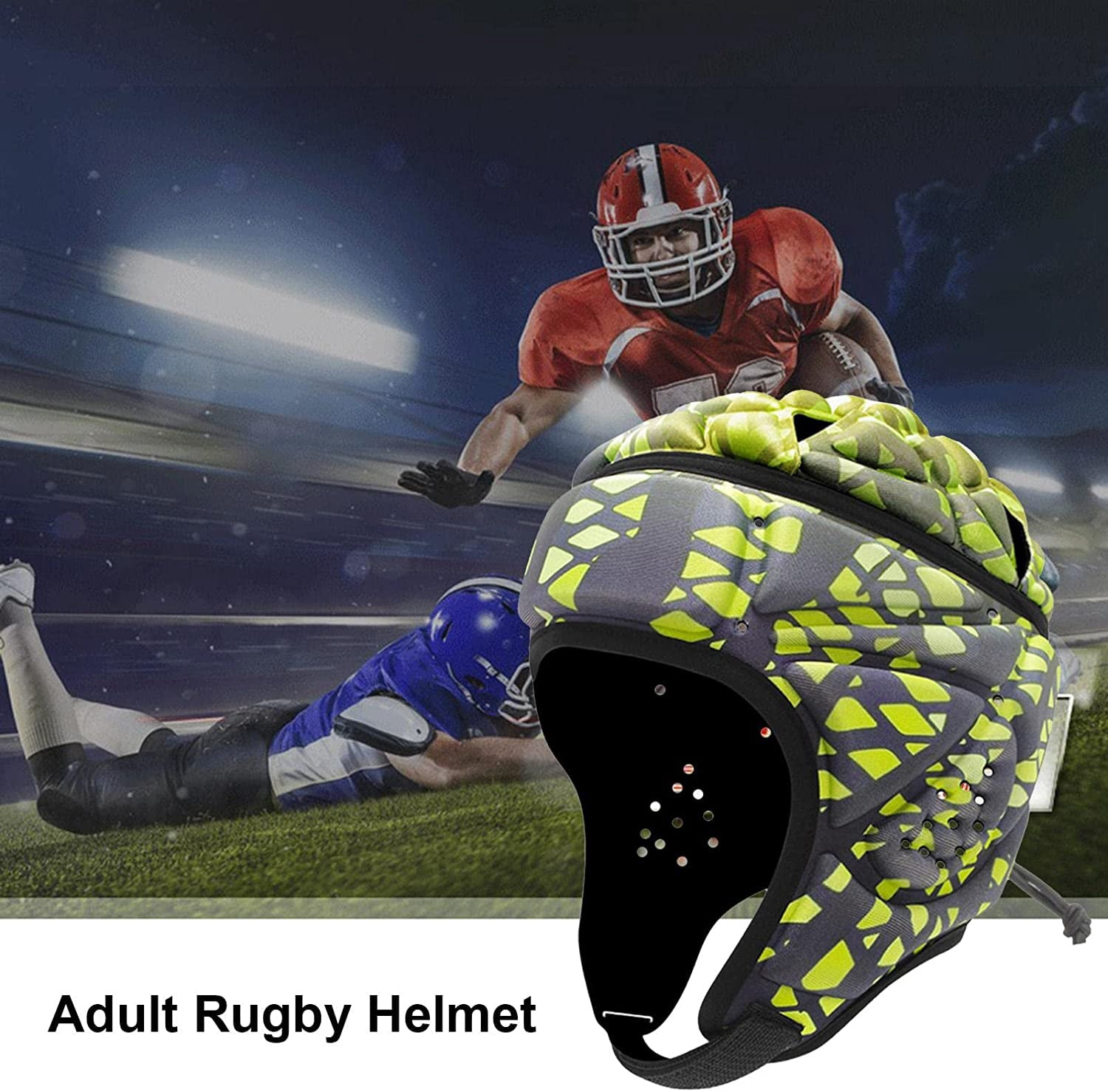 TIAXU TIAXU Casco De Rugby – Protector De Cabeza Suave Acolchado 7 Contra 7 Bandera De Fútbol Protector De Cabeza De Fútbol Suave Casco De Fútbol Para Jóvenes Y Adultos