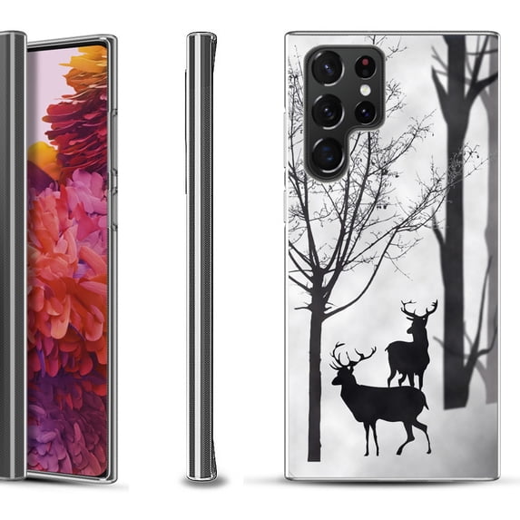 Slim-Fit Fashion Gel Phone Case for Samsung Galaxy S22 Ultra 5G, by OneToughShield ® - Forest Deer