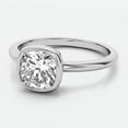 thumbnail image 4 of White Gold Plated Bezel Set Cushion Moissanite Solitaire Ring for Women by Auory, 4 of 10