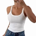 thumbnail image 2 of Women Spaghetti Strap Scoop Neck Ribbed Tank Tops Slim Fitted Cotton Camisole Basic Sleeveless Layering Shirts, 2 of 6