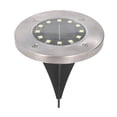 thumbnail image 3 of Luces solares de tierra, iluminación LED redonda para sendero de paisaje, lámpara para pasarela impermeable IP65 para patio, jardín, pasarela, pasillo de césped, 3 of 5