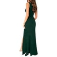 thumbnail image 4 of FASHIONWT Women Sexy Wide Strap V-Neck Bodycon Party Slit Hem Maxi Dress, 4 of 8
