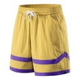 thumbnail image 5 of Athletic Shorts for Men Pack Men's Running Athletic Shorts, Color Black Elastic Waist Drawstring Shorts, Loose Casual Outdoor Hiking Short Pants Yellow 3XL, 5 of 7