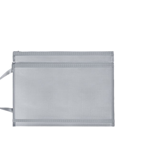 Clearance! Double Layer Mesh Zipper Pouch Bags with Handle Nylon Mesh Bags for Board Game & Puzzles Organizing Storage Toys Storage Bags A4 Zipper Mesh Bags File Bags for School Office Home Gray