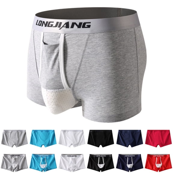 Bixock Boxer Briefs for Men,Men's Underwear Sport Solid Color Breathable Pouch Enhanced High Stretch Low Waist Quickly Dry Briefs