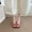 Red, variant on Women's Square Open Toe Strappy Kitten Heels Slip On Knotted Heels Backless Mid Heeled Sandals for Party Dress Casual White 7.5(40)