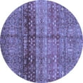 thumbnail image 1 of Ahgly Company Machine Washable Indoor Round Abstract Blue Modern Area Rugs, 6' Round, 1 of 4