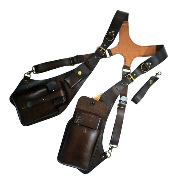 tredstone PU Wide Application Shoulder Holster Bag Sturdy Durable And User-Friendly Convenient And Practical dark brown 1Set