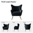 thumbnail image 2 of HULALA HOME Eusebio Modern Velvet  Accent Chair with Tufted Wingback for Living Room Set of 2 by  Wingback Chairs BLACK, 2 of 5