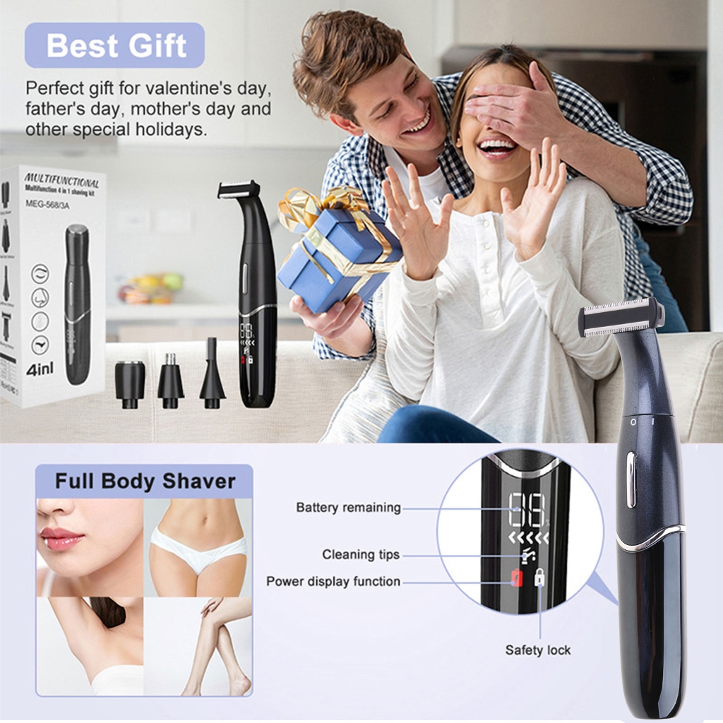 4 In 1 Female Electric Epilator Women Body Face Multifunctional Shaving Man Intimate Area Shaver Face Beard Trimmer