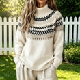 thumbnail image 2 of Fair Isle Sweater Women Casual Top Sweaters for Women Plus Size Fall Outfits Vintage Sweater Fall Sweaters Sweaters for Women Trendy Knit Sweater Fall Outfits Fashion Clothing, 2 of 5