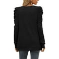 thumbnail image 4 of Womens Sweatshirt Crew Neck Puff Sleeve Pullover Sweaters Winter Clothes Trendy Flowy, 4 of 5