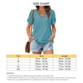 thumbnail image 5 of Camiseta de manga soplada para mujer, blusa de manga corta con cuello en V, informal, holgada, de Color puro, para citas, 5 of 5