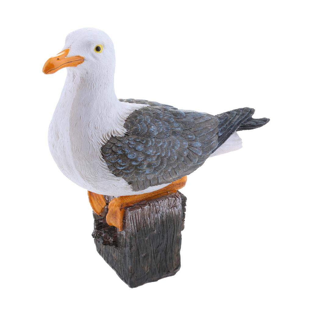 2pcs Resin Craft Seagull Statue Garden Sculpture Outdoor Landscape Decoration