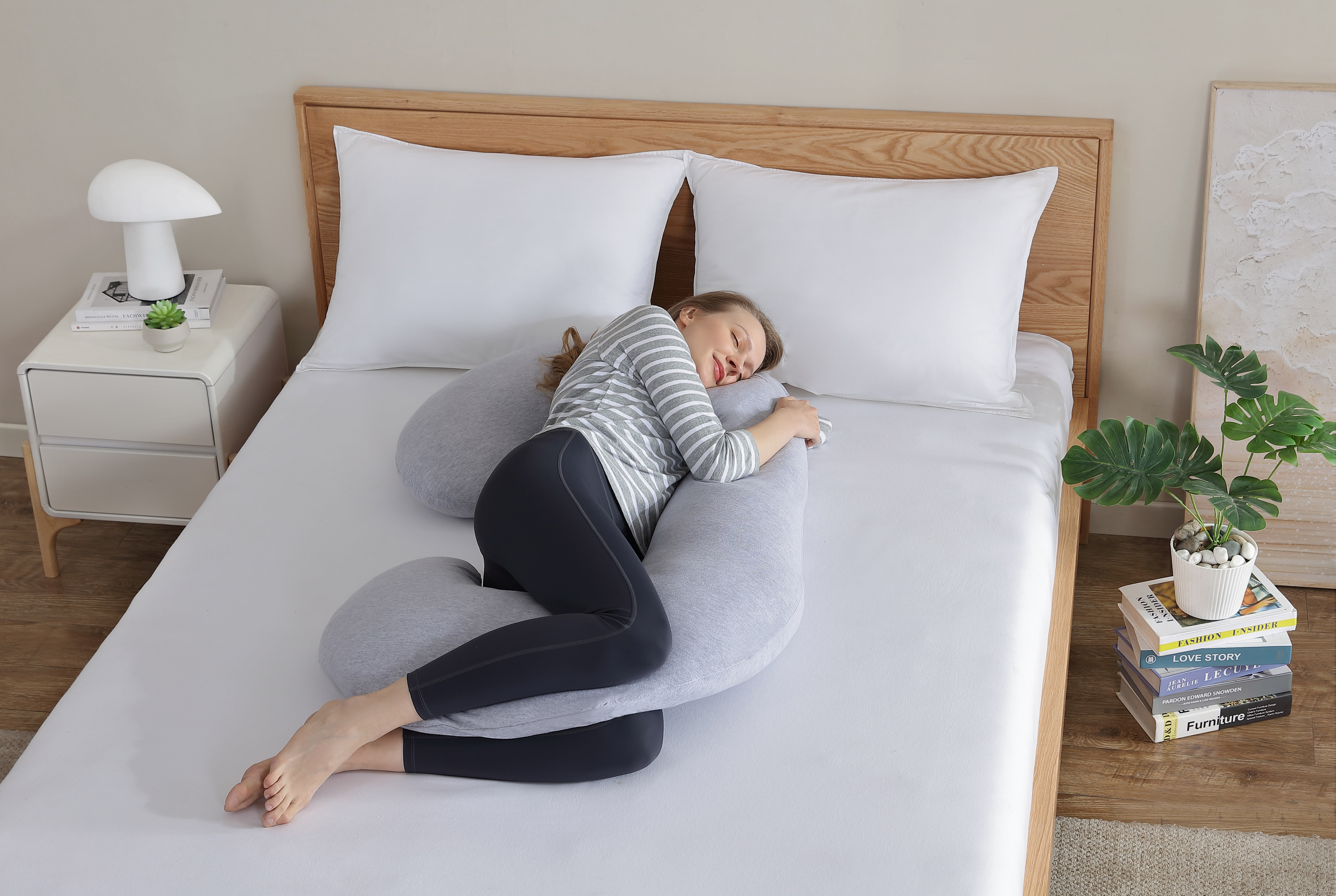 PharMeDoc Pregnancy Pillow C-Shape Body Pillow with Removable Cover, Body Pillow for Sleeping
