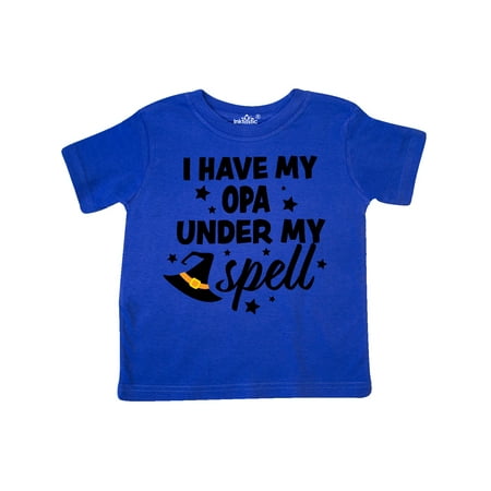 

Inktastic I Have My Opa Under My Spell with Cute Witch Hat Gift Toddler Boy or Toddler Girl T-Shirt