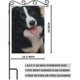 thumbnail image 2 of Border Collie Burlap Garden Flag Double Sided Premium Fabric Dog Pets Puppies Black and White Animal Outdoor Decoration Banner for Yard Lawn 12.5" x 18", 2 of 6