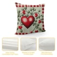 thumbnail image 4 of GOSMITH  Hello Valentine Love You More Eucalyptus Leaves Throw Pillow Covers, Buffalo Plaid Polka Dot Stripes Love Hearts Cushion Case Decoration for Sofa Couch, 4 of 5