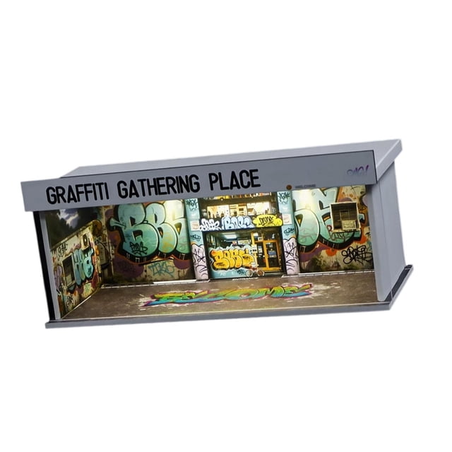 Vitrina de coche Diorama 1/64, caja de almacenamiento con luz, paisaje de estacionamiento, decoración del hogar, minimodelo de automóvil, garaje para