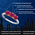 thumbnail image 2 of Gem Stone King 10K Two Tone Gold Red Ruby Engagement Ring for Women | 1.65 Cttw | Round 5MM | Gemstone July Birthstone | Size 5, 2 of 6