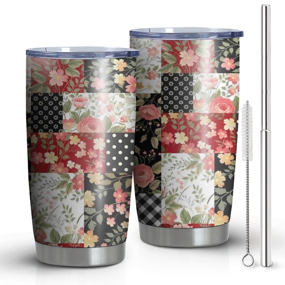 20 Oz Pioneer Flower Coffee Tumbler Double Wall Insulated Stainless Steel Water Bottle | Metal Reusable Thermoses Flask with Cup Cap | Leak & Sweat Proof with Anti-Dust Lid