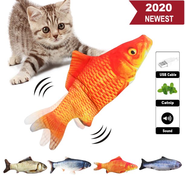 Electric Moving Fish Cat Toy, Realistic Plush Simulation Electric