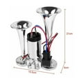 thumbnail image 3 of 600DB Air Train Horn kit for Car, Super Loud Twin Tone Chrome Plated Zinc Dual Trumpet for 12V Trucks Vans Boats, 3 of 8