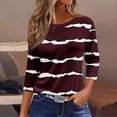 thumbnail image 2 of Women's Casual 3/4 Sleeve T-Shirts Round Neck Loose Casual Cute Tunic Tops Basic Tees Blouses Loose Fit Pullover Business Work Floral Print Tshirts, 2 of 4