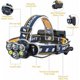 thumbnail image 2 of Linterna frontal superbrillante, linterna LED recargable, linterna frontal LED con 6 LED 12000LM 8 modos de iluminación con cable USB, 2 of 5