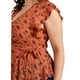 thumbnail image 4 of Blusa escote cruzado Roman Fashion Talla Extra 10086 Terracota, 4 of 6