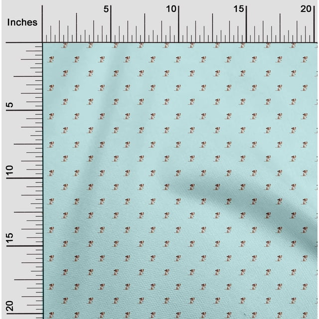 oneOone Viscose Chiffon Fabric Cartoon Dog Printed Craft Fabric BTY 42 Inch Wide