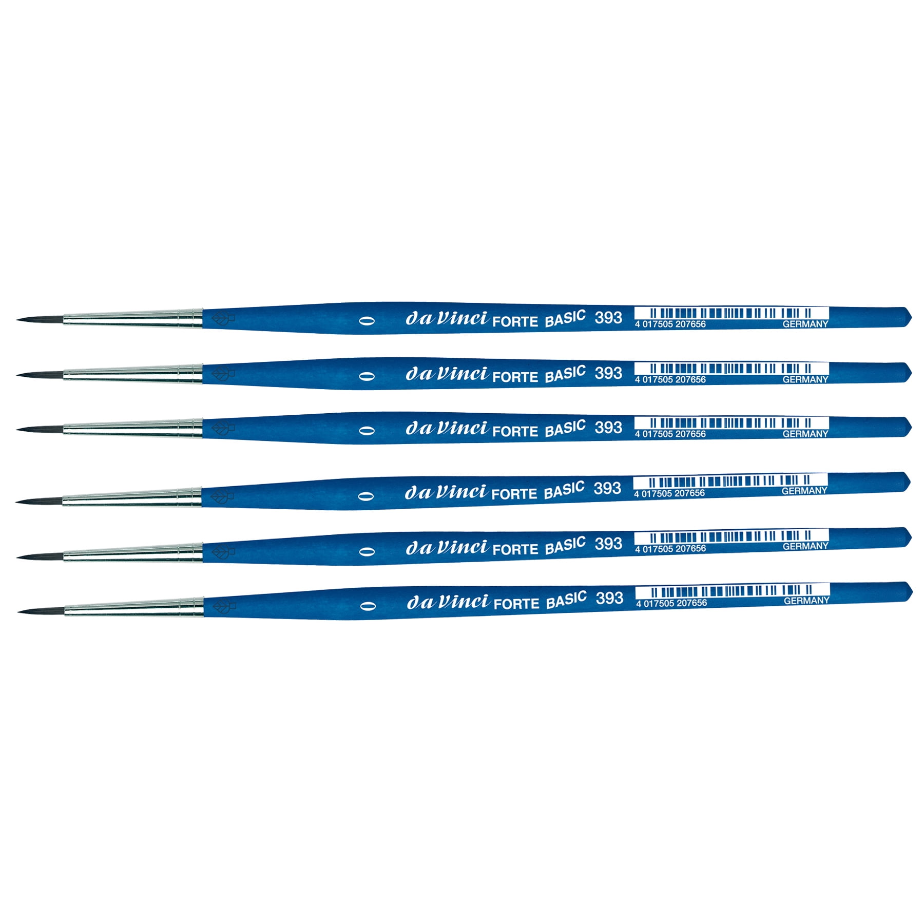 da Vinci FORTE BASIC Student Brush, Synthetic, Acrylic, Round, Series 393, Size 0, Pack of 6