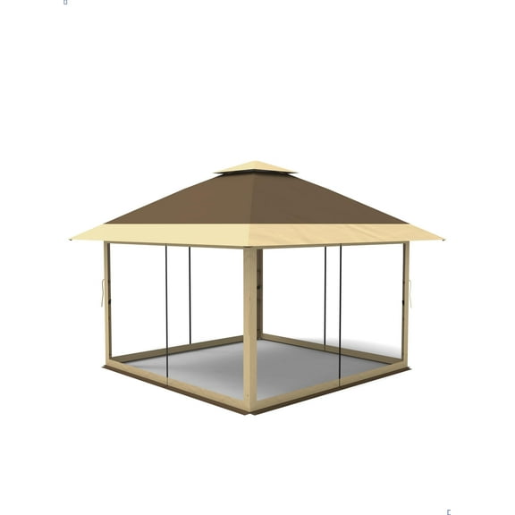 Riedhoff 12'x12' Pop up Gazebo,Outdoor Canopy Shelter with 4 Stanbags for Garden,Khaki